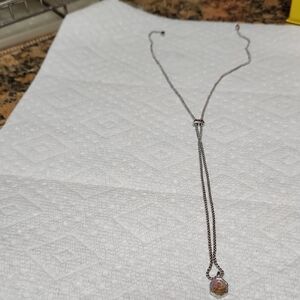 Kendra Scott Silver Lariat Adjustable Necklace With Stone